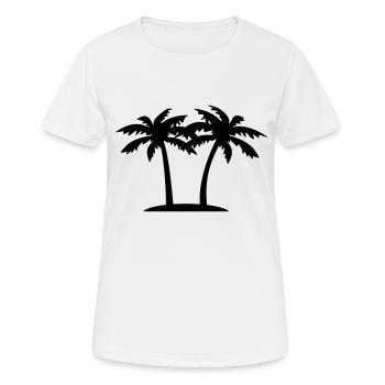 palm_trees__f1 - Frauen T-Shirt atmungsaktiv - Weiß - Vorne - AI Model Female 172 dark (172cm)