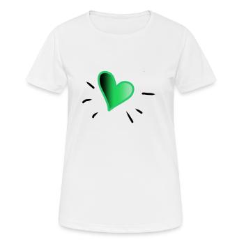 Coeur vert - T-shirt respirant Femme - blanc - Devant - AI Model Female 172 dark (172cm)