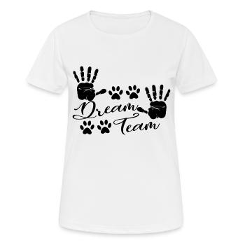 Dogs Shirt · Dog Dream Team · gift - Women's Breathable T-Shirt - white - Front - AI Model Female 172 dark (172cm)