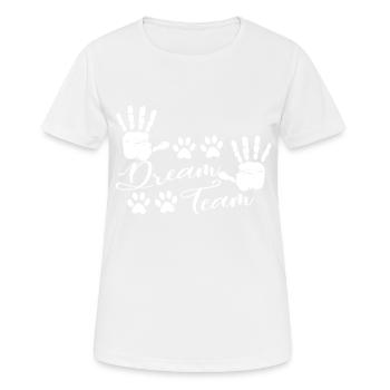 Dogs Shirt · Dog Dream Team · gift - Women's Breathable T-Shirt - white - Front - AI Model Female 172 dark (172cm)
