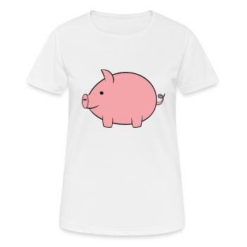 Porc - T-shirt respirant Femme - blanc - Devant - AI Model Female 172 dark (172cm)