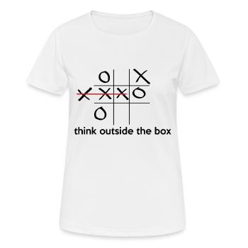 think outside the box schlauer penseker - T-shirt respirant Femme - blanc - Devant - AI Model Female 172 dark (172cm)