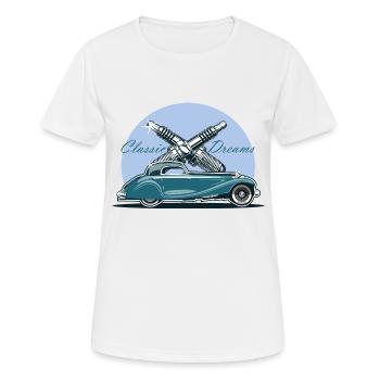 Voiture classique - T-shirt respirant Femme - blanc - Devant - AI Model Female 172 dark (172cm)