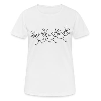 Happy Party Stick Figures - T-shirt respirant Femme - blanc - Devant - AI Model Female 172 dark (172cm)