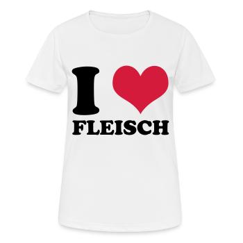 i love fleisch - Frauen T-Shirt atmungsaktiv - Weiß - Vorne - AI Model Female 172 dark (172cm)