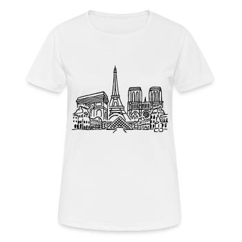 Paris Panorama - Frauen T-Shirt atmungsaktiv - Weiß - Vorne - AI Model Female 172 dark (172cm)