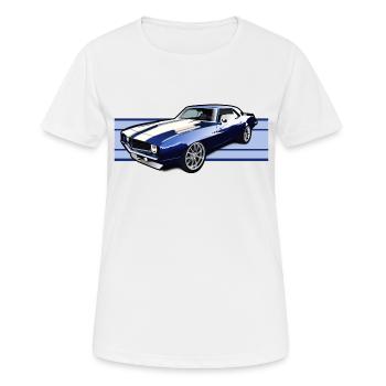 Sportwagen - Frauen T-Shirt atmungsaktiv - Weiß - Vorne - AI Model Female 172 dark (172cm)