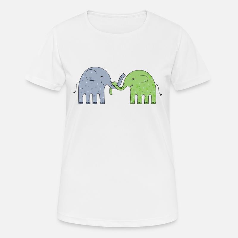 Elephant pair, elephants - Women's Breathable T-Shirt - white