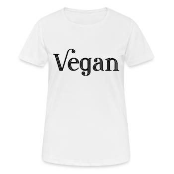VEGAN - Veganerin - Veganer - tierlieb - Frauen T-Shirt atmungsaktiv - Weiß - Vorne - AI Model Female 172 dark (172cm)