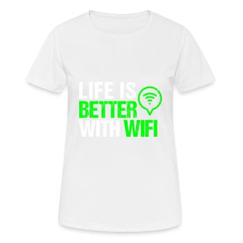 Wlan Wifi Informatiker Programmierer Geek Geschenk - Frauen T-Shirt atmungsaktiv - Weiß - Vorne - AI Model Female 172 dark (172cm)