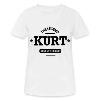 kurt - Frauen T-Shirt atmungsaktiv - Weiß - Vorne - AI Model Female 172 dark (172cm)