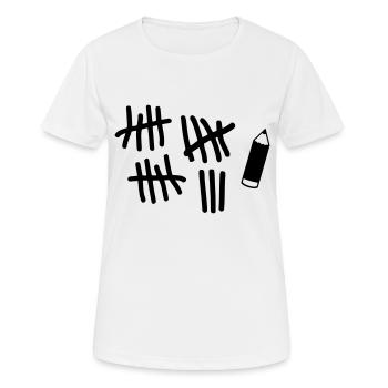 Striche - Stift - Frauen T-Shirt atmungsaktiv - Weiß - Vorne - AI Model Female 172 dark (172cm)