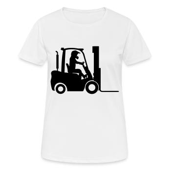 Stapler Gabelstapler - Frauen T-Shirt atmungsaktiv - Weiß - Vorne - AI Model Female 172 dark (172cm)