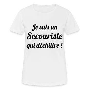 Secourisme / Secouriste / Secours / Secourir - T-shirt respirant Femme - blanc - Devant - AI Model Female 172 dark (172cm)