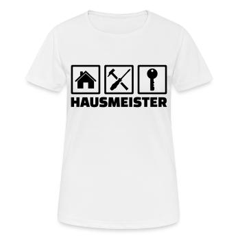 Hausmeister - Frauen T-Shirt atmungsaktiv - Weiß - Vorne - AI Model Female 172 dark (172cm)