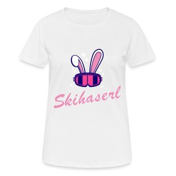 Apres Ski Skihaserl Skihasen Skihäschen - Frauen T-Shirt atmungsaktiv - Weiß - Vorne - AI Model Female 172 dark (172cm)