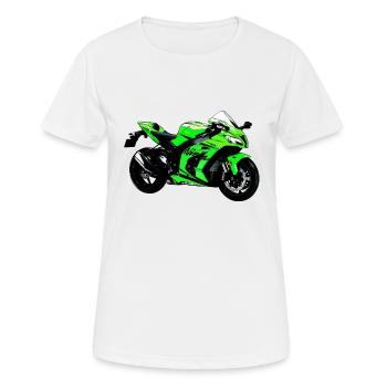 Moto Ninja ZX10RR vélo machine super athlète - T-shirt respirant Femme - blanc - Devant - AI Model Female 172 dark (172cm)