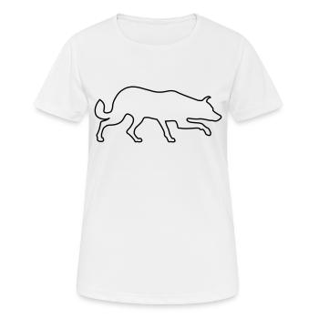 Herding dog silhouette - Women's Breathable T-Shirt - white - Front - AI Model Female 172 dark (172cm)