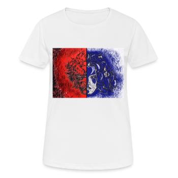 Chaos vs Harmonie I - Frauen T-Shirt atmungsaktiv - Weiß - Vorne - AI Model Female 172 dark (172cm)