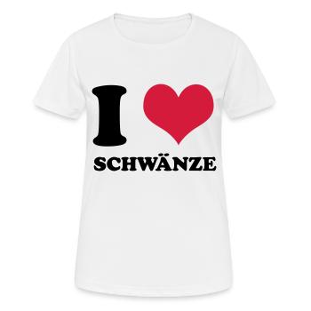 I Love Schwänze - Frauen T-Shirt atmungsaktiv - Weiß - Vorne - AI Model Female 172 dark (172cm)