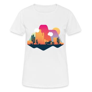 Chopper Wüste - Frauen T-Shirt atmungsaktiv - Weiß - Vorne - AI Model Female 172 dark (172cm)