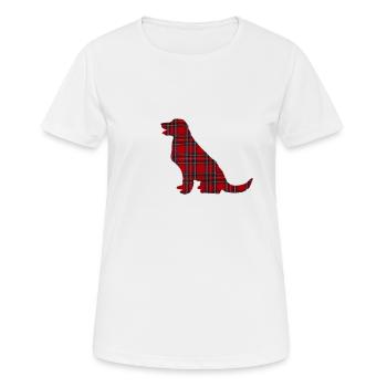 Golden Retriever Tartan - Women's Breathable T-Shirt - white - Front - AI Model Female 172 dark (172cm)