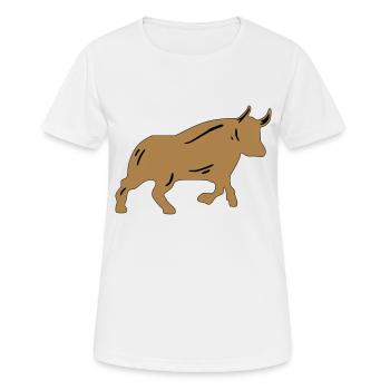 Taureau boursier - T-shirt respirant Femme - blanc - Devant - AI Model Female 172 dark (172cm)