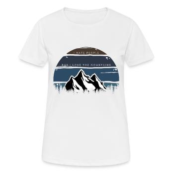 Montagnes chaîne de montagnes randonnée escalade HATE PEOPLE vintage - T-shirt respirant Femme - blanc - Devant - AI Model Female 172 dark (172cm)