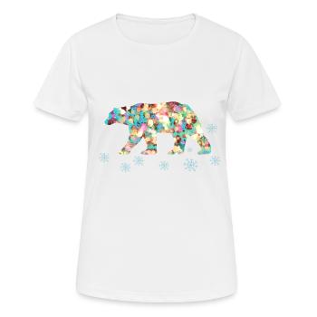 Ours polaire - T-shirt respirant Femme - blanc - Devant - AI Model Female 172 dark (172cm)