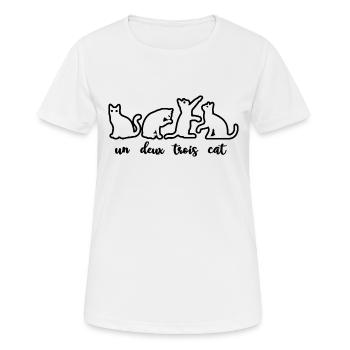 Un Deux Trois Cat Lover Kitten Kitty Gift - Women's Breathable T-Shirt - white - Front - AI Model Female 172 dark (172cm)
