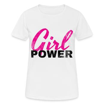 Girl Power - Frauen T-Shirt atmungsaktiv - Weiß - Vorne - AI Model Female 172 dark (172cm)