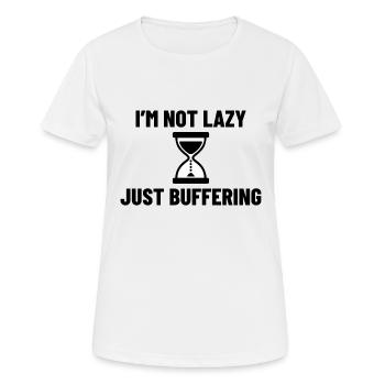 JE NE SUIS PAS PARESSEUX JUSTE TAMPON - T-shirt respirant Femme - blanc - Devant - AI Model Female 172 dark (172cm)