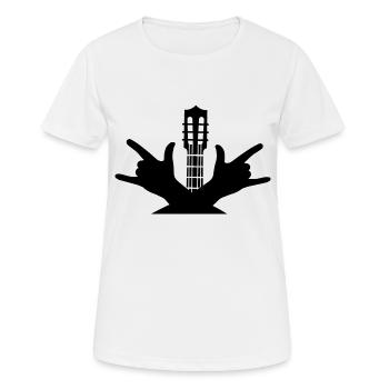 Music Rock Guitar Metal - Frauen T-Shirt atmungsaktiv - Weiß - Vorne - AI Model Female 172 dark (172cm)