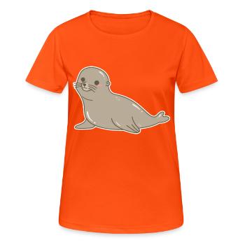 Lion de mer - T-shirt respirant Femme - orange néon - Devant - AI Model Female 172 dark (172cm)