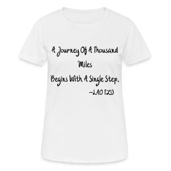 Le voyage de mille milles commence par un chant - T-shirt respirant Femme - blanc - Devant - AI Model Female 172 dark (172cm)