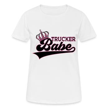 CAMIONNEUR BABE - T-shirt respirant Femme - blanc - Devant - AI Model Female 172 dark (172cm)