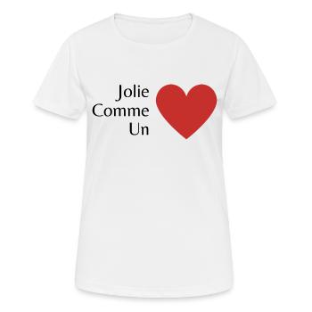 Jolie comme un cœur - T-shirt respirant Femme - blanc - Devant - AI Model Female 172 dark (172cm)
