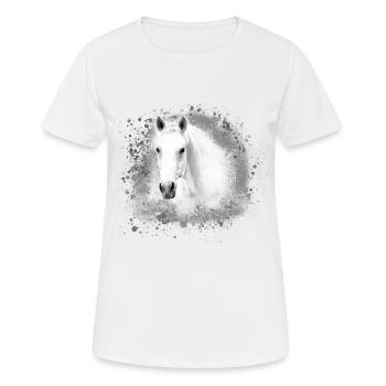 Schimmel, Pferd,weisses Pferd, Graffiti,haflinger - Frauen T-Shirt atmungsaktiv - Weiß - Vorne - AI Model Female 172 dark (172cm)