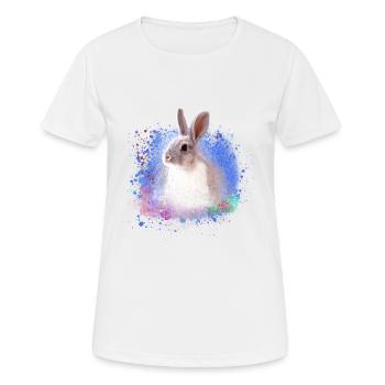 rabbit, rabbit, blue, graffiti, painting, - Women's Breathable T-Shirt - white - Front - AI Model Female 172 dark (172cm)