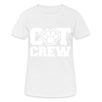 Cat Crew - Frauen T-Shirt atmungsaktiv - Weiß - Vorne - AI Model Female 172 dark (172cm)