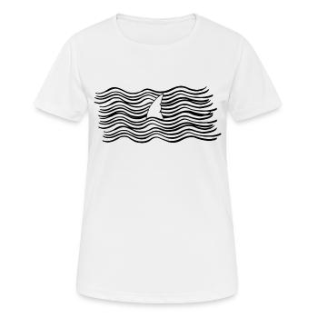 Shark fin in the sea - Women's Breathable T-Shirt - white - Front - AI Model Female 172 dark (172cm)