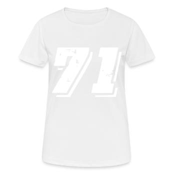 71 Zahl Symbol - Frauen T-Shirt atmungsaktiv - Weiß - Vorne - AI Model Female 172 dark (172cm)