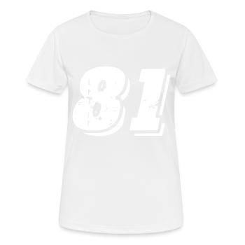 81 number symbol - Women's Breathable T-Shirt - white - Front - AI Model Female 172 dark (172cm)
