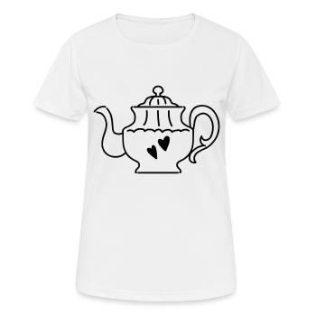 Théière super fantaisie - T-shirt respirant Femme - blanc - Devant - AI Model Female 172 dark (172cm)