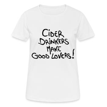 Les buveurs de cidre font de bons amants Vin de cidre et de fruits - T-shirt respirant Femme - blanc - Devant - AI Model Female 172 dark (172cm)