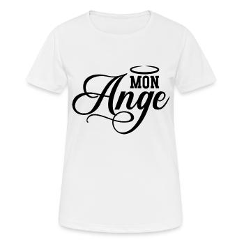 Mon ange - T-shirt respirant Femme - blanc - Devant - AI Model Female 172 dark (172cm)