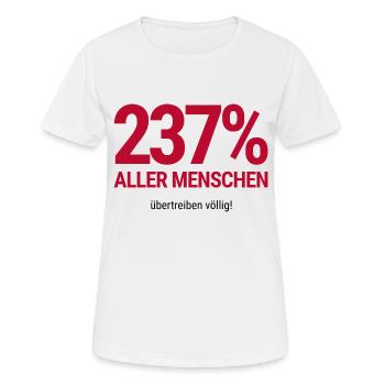 Ironie Wortwitz - Menschen übertreiben völlig - Frauen T-Shirt atmungsaktiv - Weiß - Vorne - AI Model Female 172 dark (172cm)