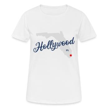 Hollywood - Floride - États-Unis États-Unis d’Amérique - T-shirt respirant Femme - blanc - Devant - AI Model Female 172 dark (172cm)
