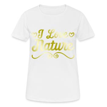 Ich liebe Natur - Frauen T-Shirt atmungsaktiv - Weiß - Vorne - AI Model Female 172 dark (172cm)