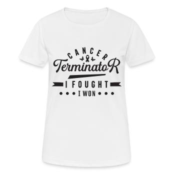 Sensibilisation au cancer du sein - T-shirt respirant Femme - blanc - Devant - AI Model Female 172 dark (172cm)